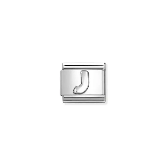 Nomination Composable Link Letter J, Silver