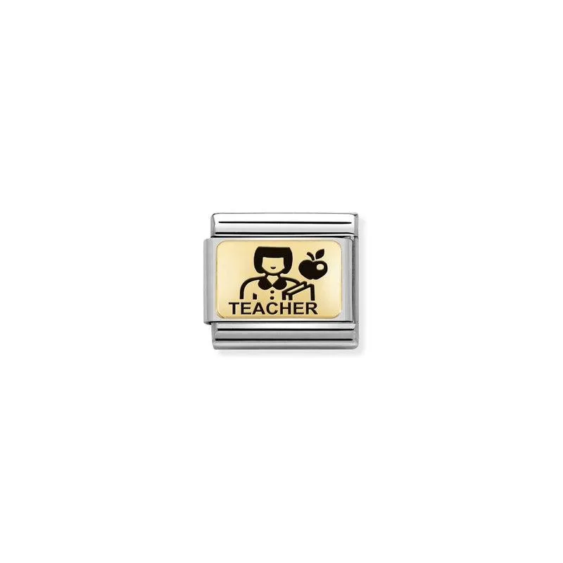 Nomination Composable Link Teacher, 18K Gold