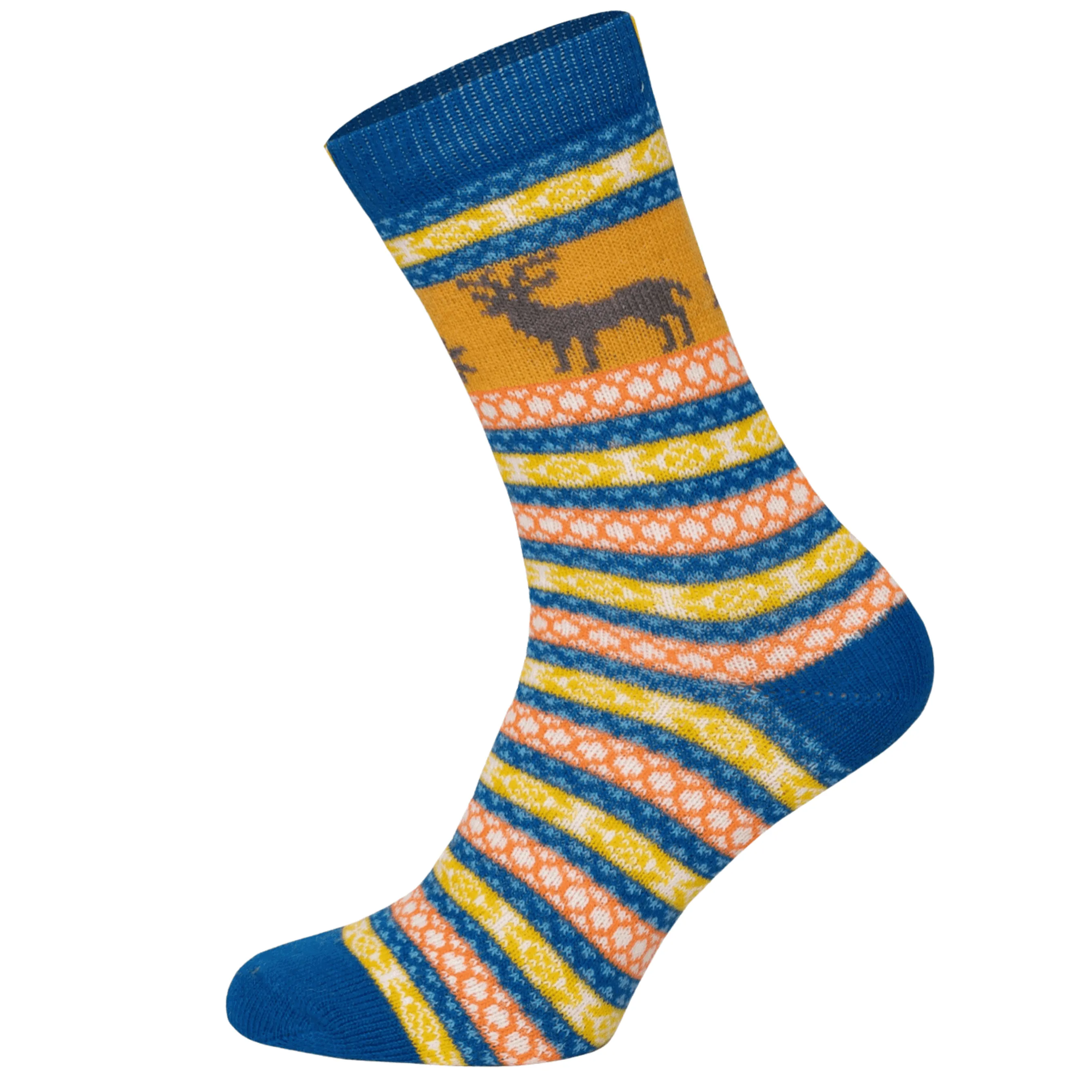 Nordic Socks Collection: Elk Hygge Blue Wool Socks