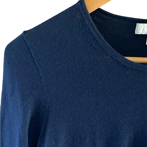 NWOT J. Crew Halle Navy Blue Merino Wool Sweater Size Small