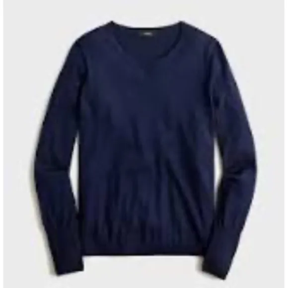 NWOT J. Crew Halle Navy Blue Merino Wool Sweater Size Small