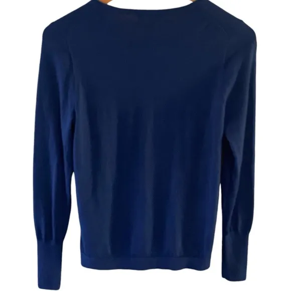 NWOT J. Crew Halle Navy Blue Merino Wool Sweater Size Small