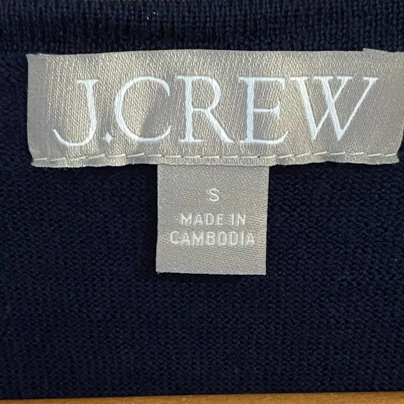 NWOT J. Crew Halle Navy Blue Merino Wool Sweater Size Small