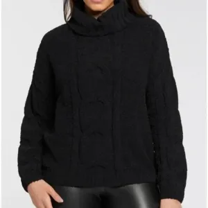 NWT Seven7 Chenille Cable Knit Cowl Neck Sweater