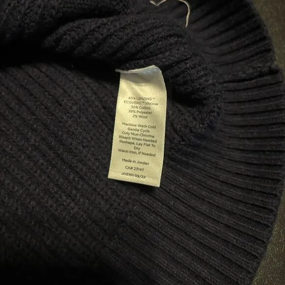 NWT Talbots Drop Shoulder Cable Knit Sweater Vest Blue Pink SZ M Preppy Tennis