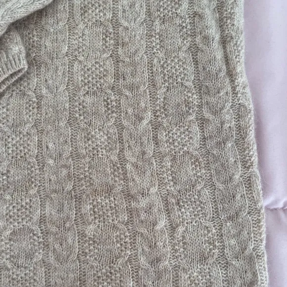NWT Vintage Jeanne Pierre Lambswool angora oatmeal cottage Turtleneck Sweater M