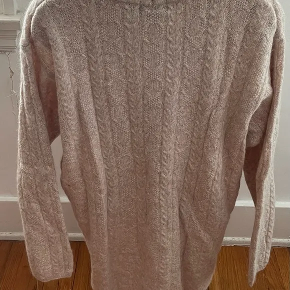 NWT Vintage Jeanne Pierre Lambswool angora oatmeal cottage Turtleneck Sweater M