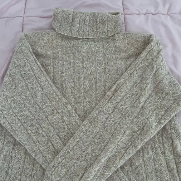 NWT Vintage Jeanne Pierre Lambswool angora oatmeal cottage Turtleneck Sweater M