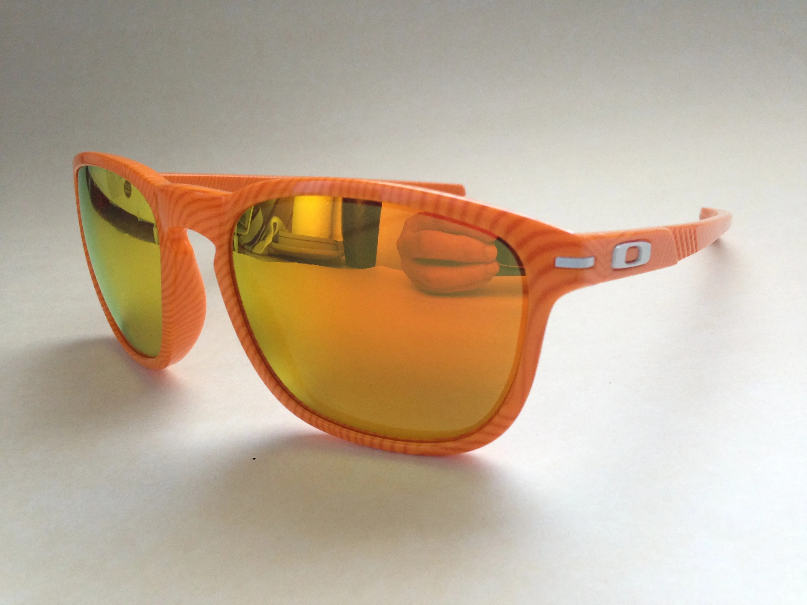 Oakley Enduro Sport Sunglasses Fingerprint Atomic Orange Fire Iridium Mirror Lens OO9223-22