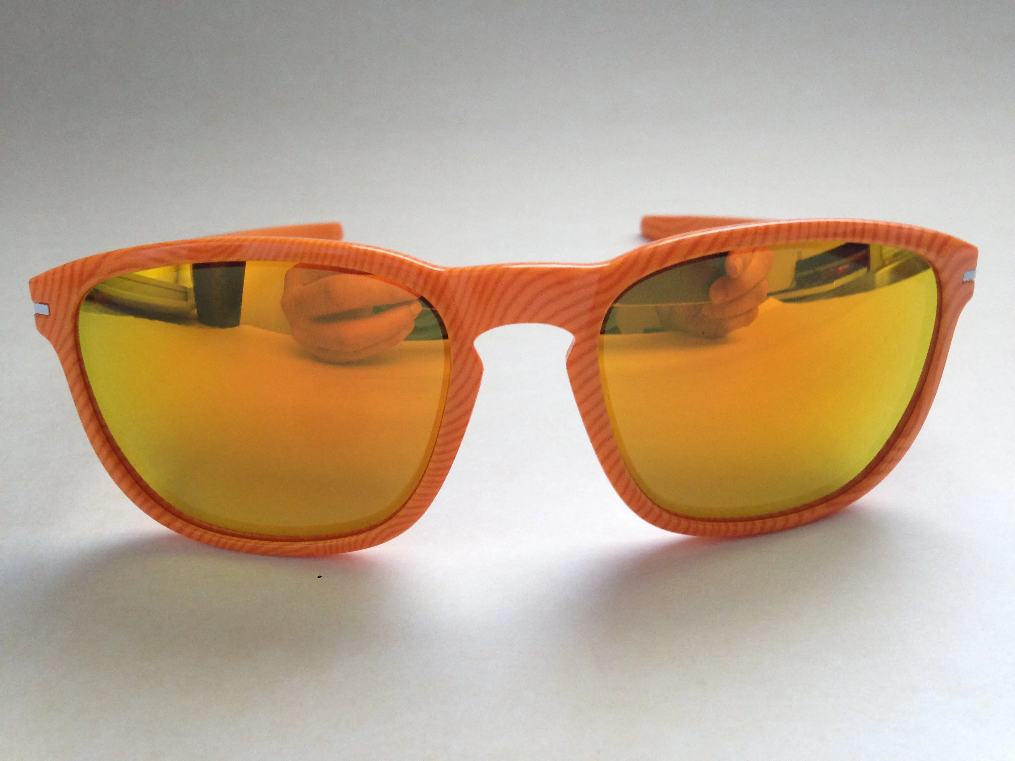 Oakley Enduro Sport Sunglasses Fingerprint Atomic Orange Fire Iridium Mirror Lens OO9223-22