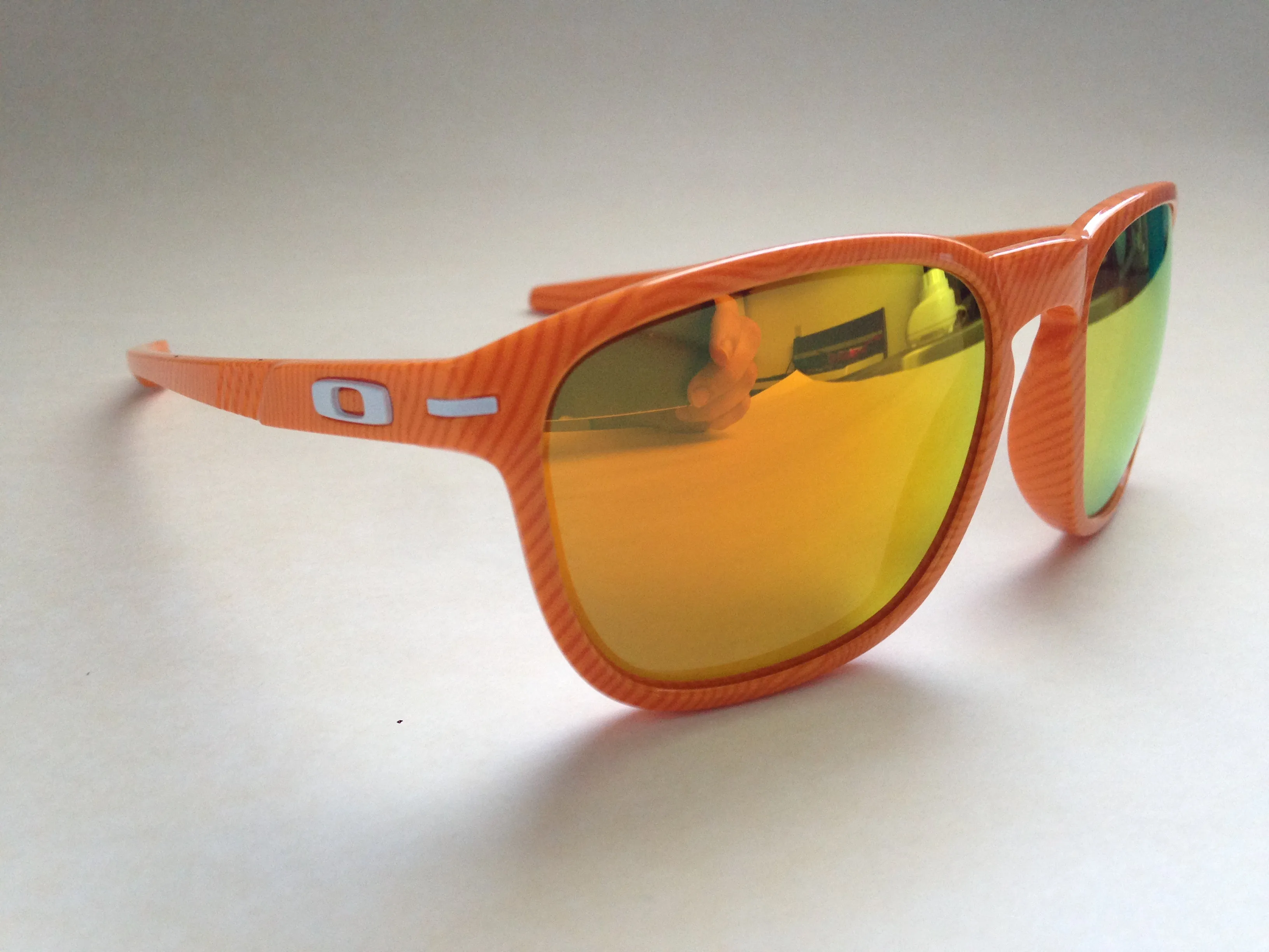 Oakley Enduro Sport Sunglasses Fingerprint Atomic Orange Fire Iridium Mirror Lens OO9223-22