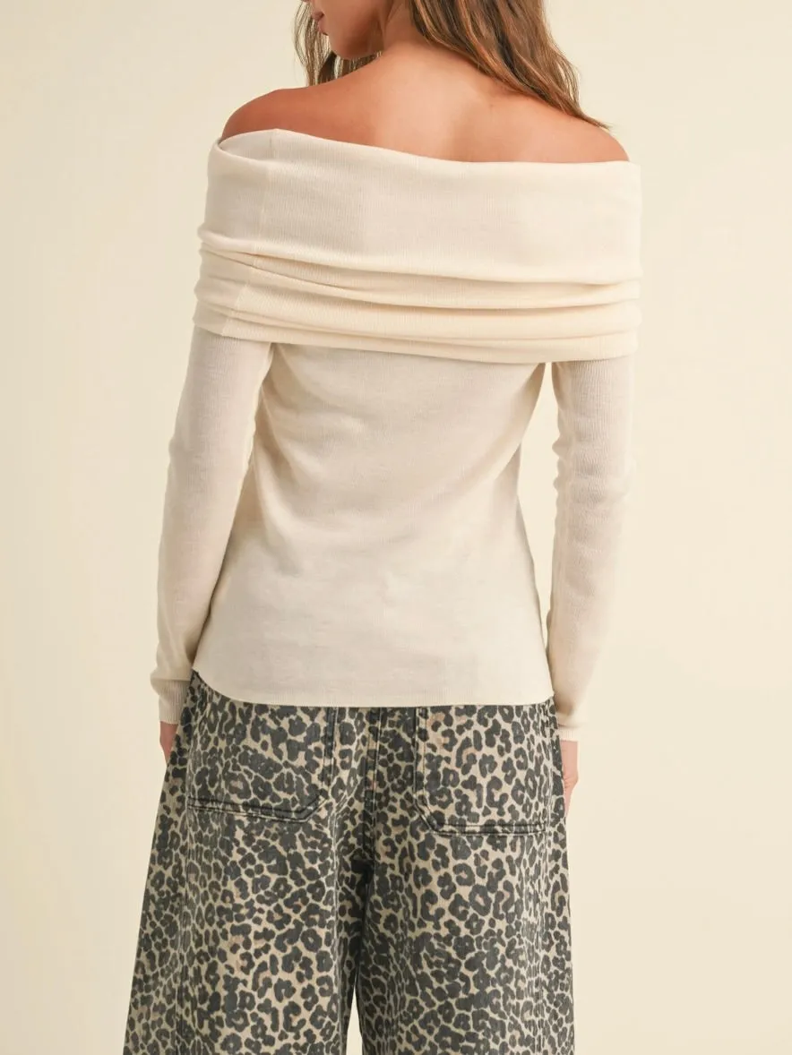 Off Shoulder Sweater - Cream