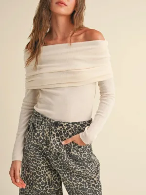 Off Shoulder Sweater - Cream