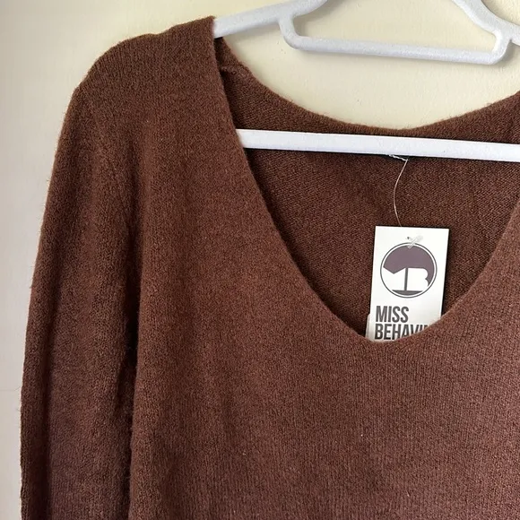 Olivaceous Carlita cropped brown sweater — size small