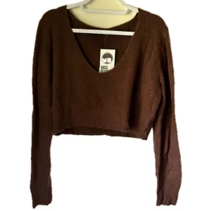 Olivaceous Carlita cropped brown sweater — size small