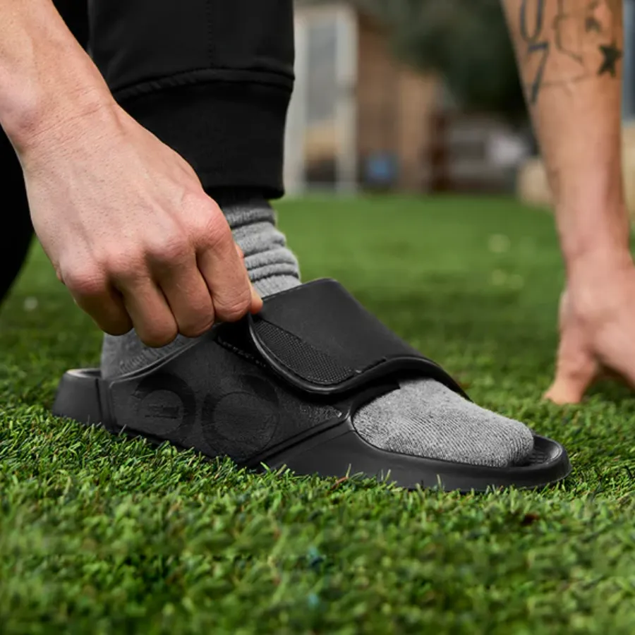 OOFOS OOahh Sport Flex Slide Black Matte