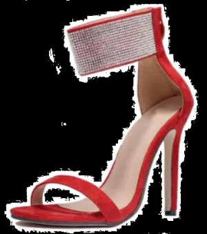Open Toe Rhinestone Ankle Strap Shoes