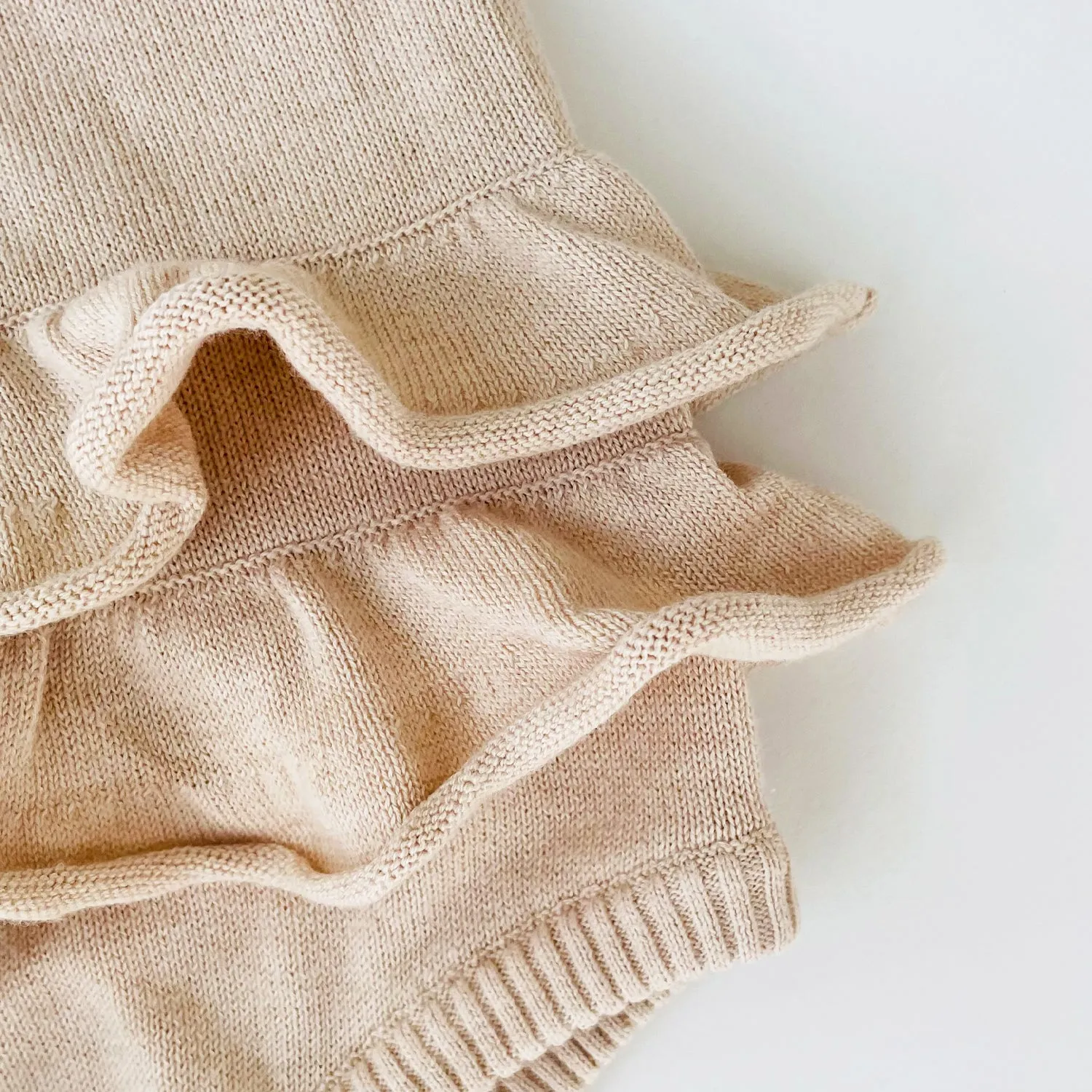 Organic Knitted Sweater: Baby Girl Cable Knit Ruffler Onesie
