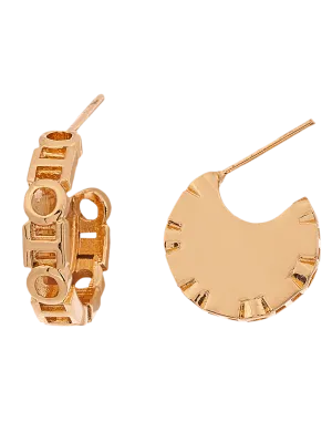Outhouse   -   OH Series Full Crescent Monogram Ear Studs