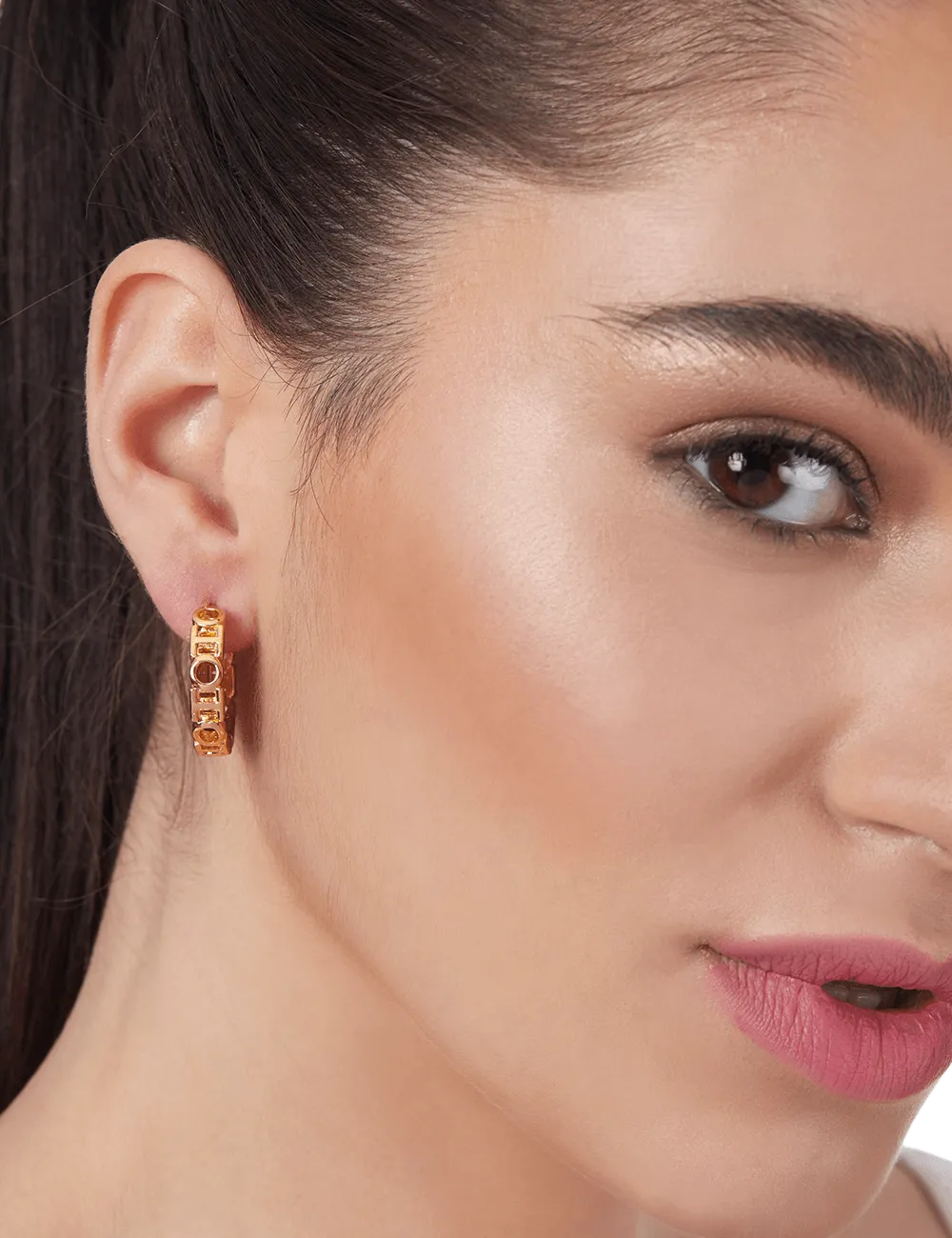 Outhouse   -   OH Series Full Crescent Monogram Ear Studs