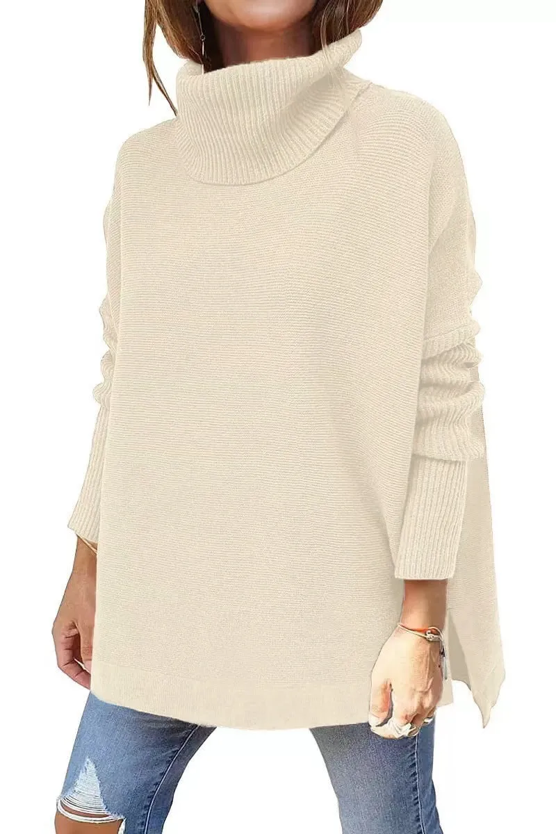 Oversized Loose Fitting Sweater with Large Collar