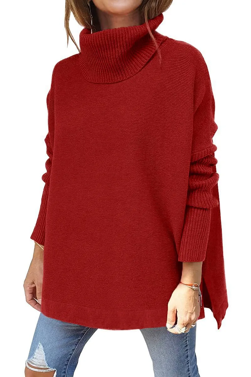 Oversized Loose Fitting Sweater with Large Collar