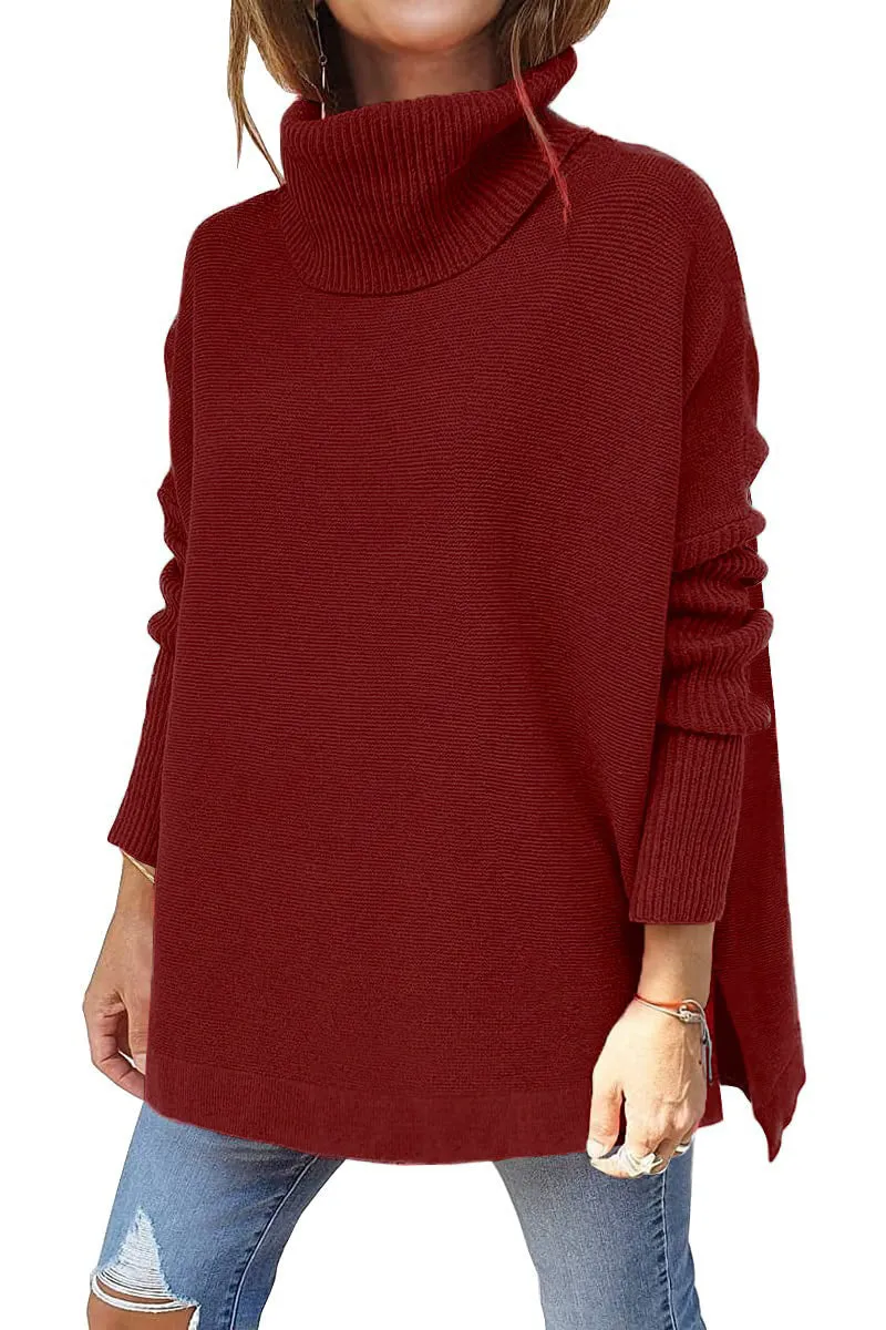 Oversized Loose Fitting Sweater with Large Collar