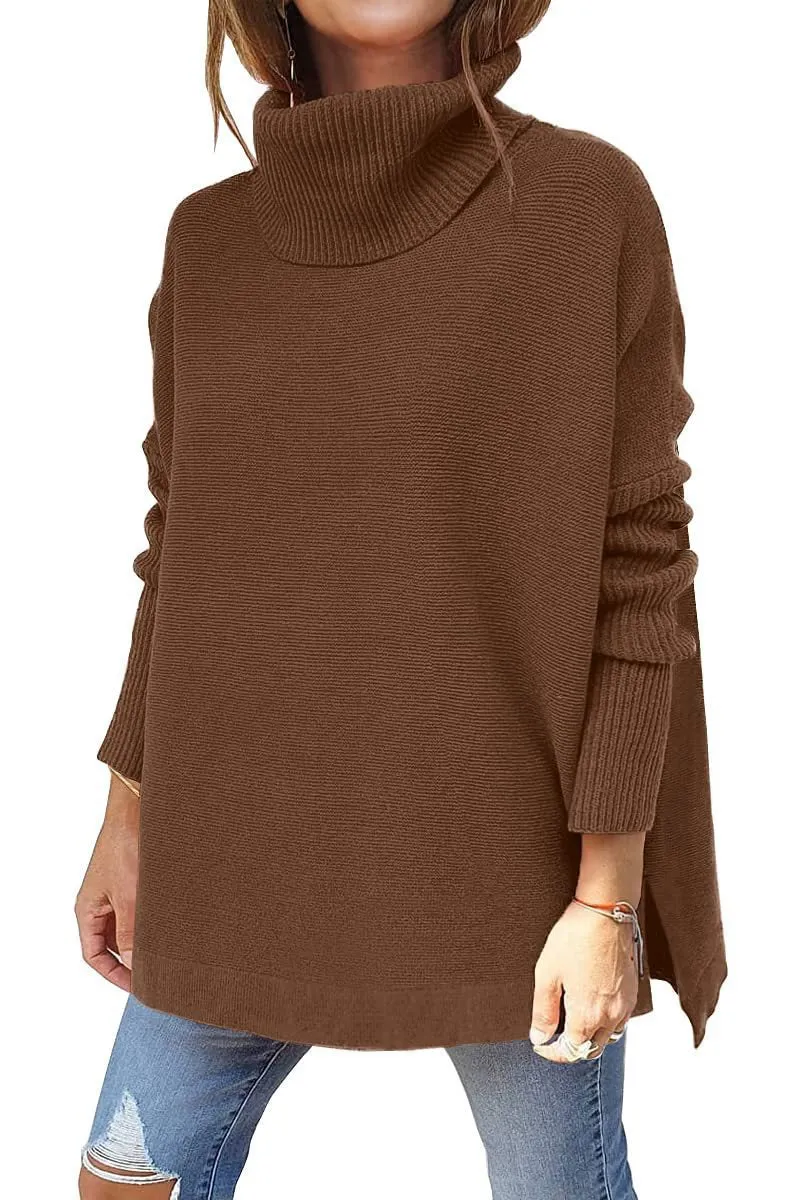 Oversized Loose Fitting Sweater with Large Collar