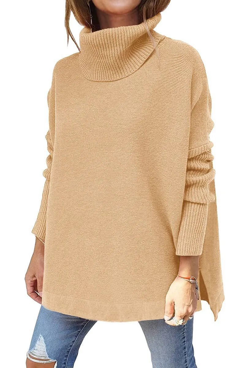 Oversized Loose Fitting Sweater with Large Collar
