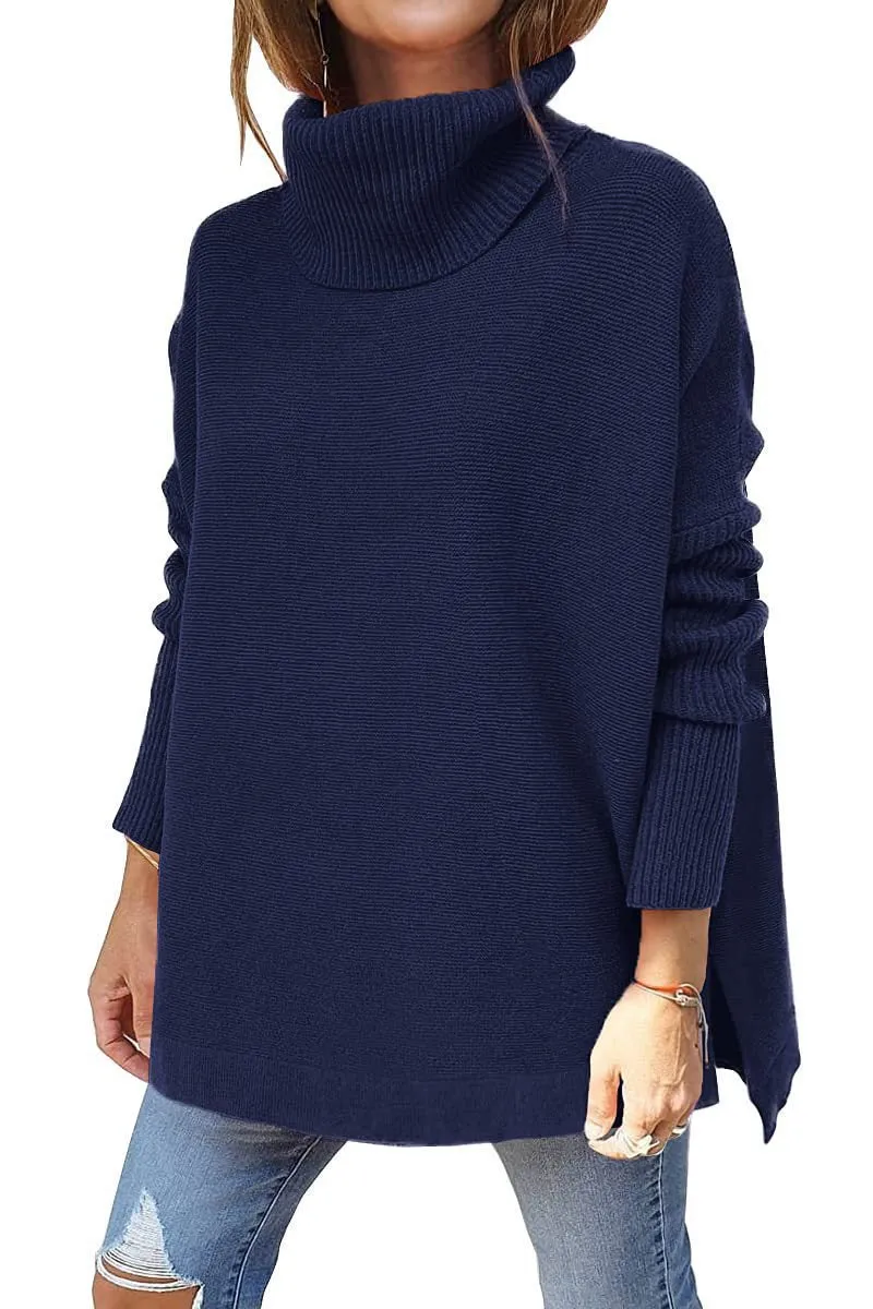 Oversized Loose Fitting Sweater with Large Collar