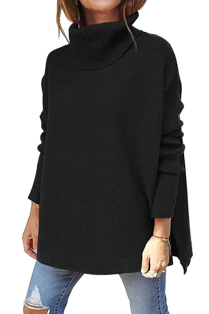 Oversized Loose Fitting Sweater with Large Collar