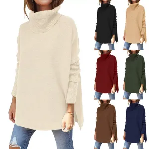 Oversized Loose Fitting Sweater with Large Collar