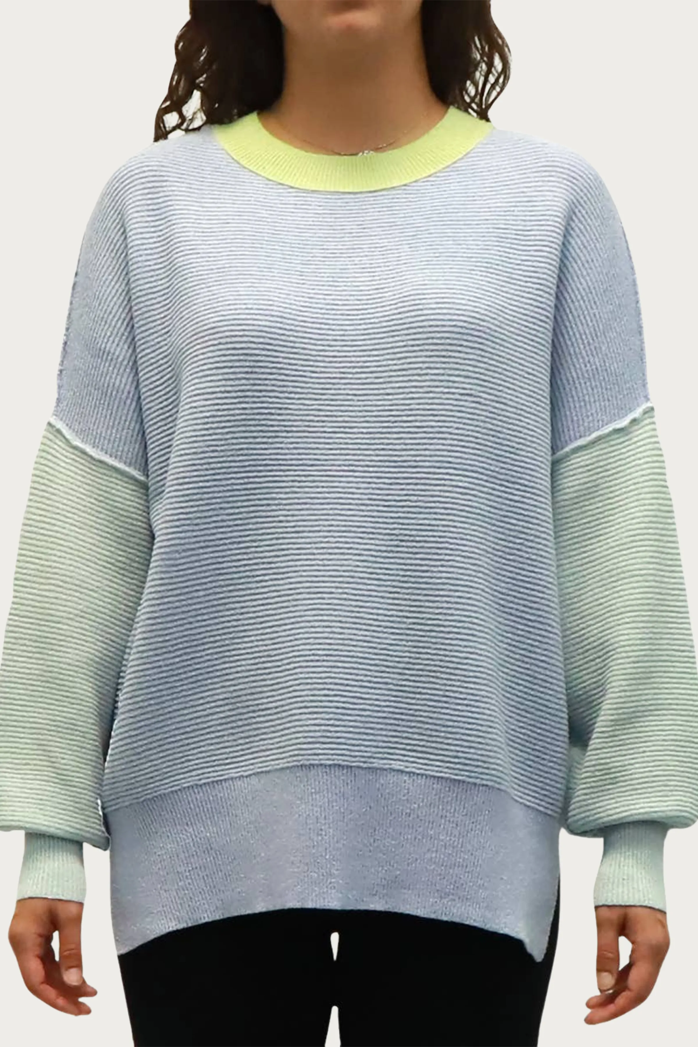 OVERSIZED OTTOMAN COLORBLOCK SWEATER