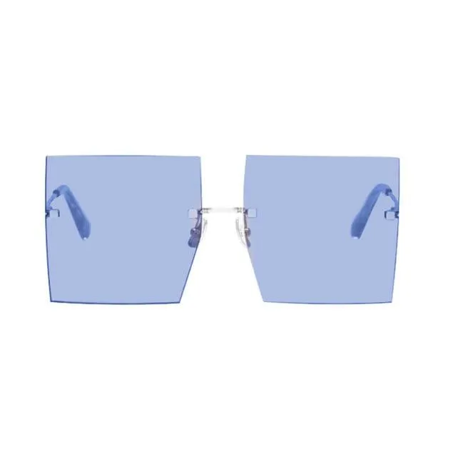 Oversized Rimless Square Sunglasses