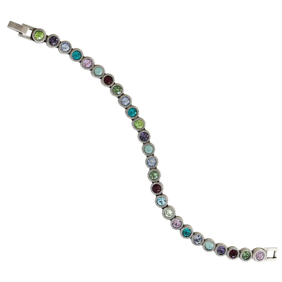 Patricia Locke "Game, Set, Match" Sterling Silver Plated Swarovski Tennis Bracelet, 7" BR0205S Waterlily