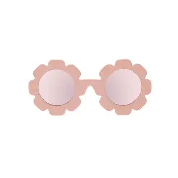 Peach Keen Polarized Flower Sunglasses with Mirrored Lens