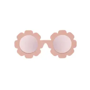 Peach Keen Polarized Flower Sunglasses with Mirrored Lens