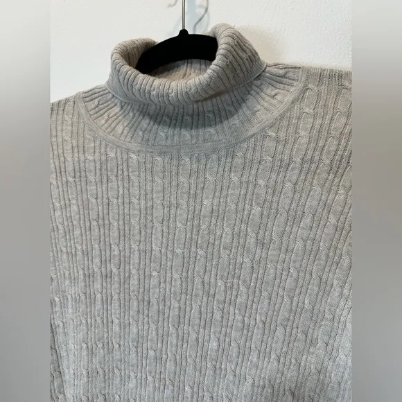 Peruvian Connection Cable Knit Turtleneck Sweater