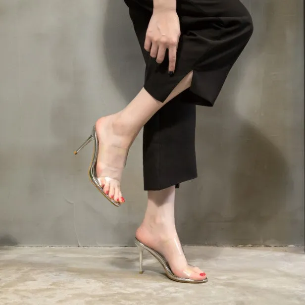 Petite Clear Strap High Heeled Sandals SS378
