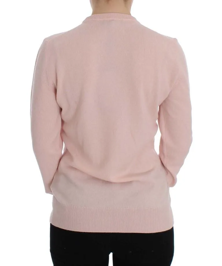 Pink Cashmere AMORE Pearls Gold Sweater