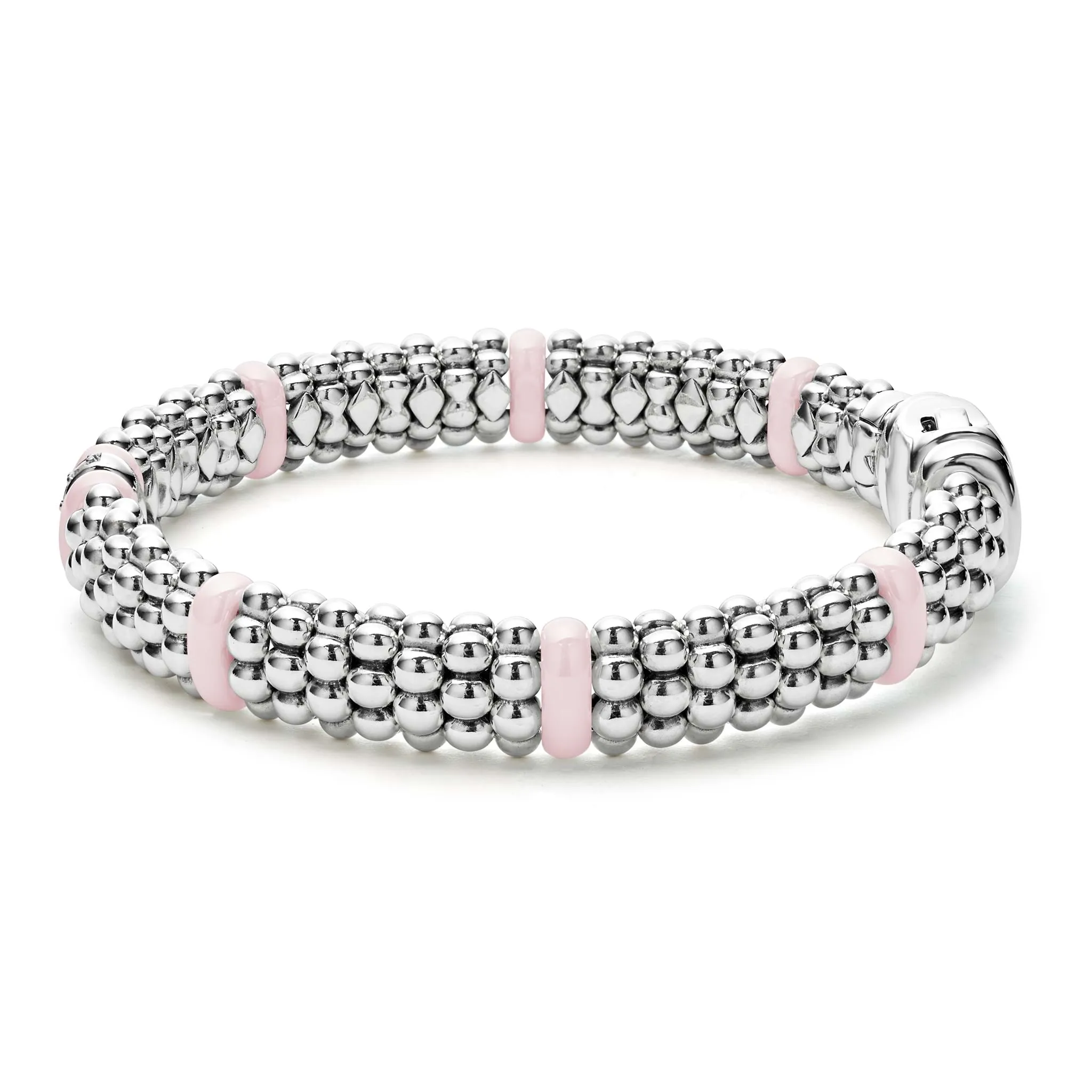 Pink Caviar Pink Single Station Diamond Caviar Bracelet | 9mm