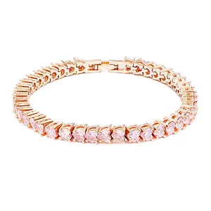 Pink Heart Tennis Bracelet
