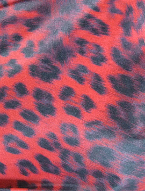 Plus Size Red Leopard Hair Salon Stylist Vest