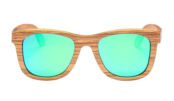 Polarized Bamboo Wood Sunglasses for Men - Classy Green Design