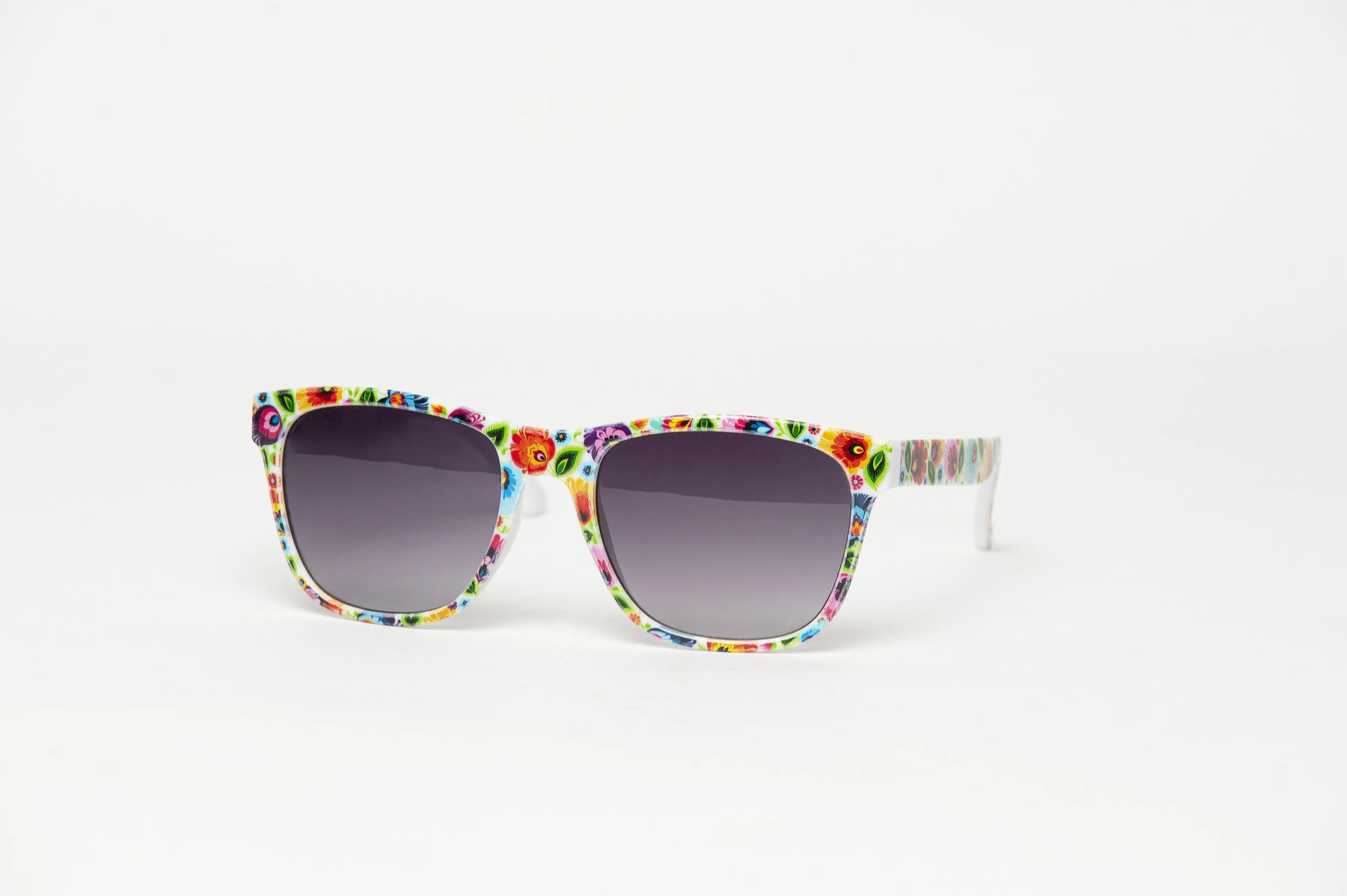 Polish Folk Art Floral Lowicz White Plastic Sunglasses