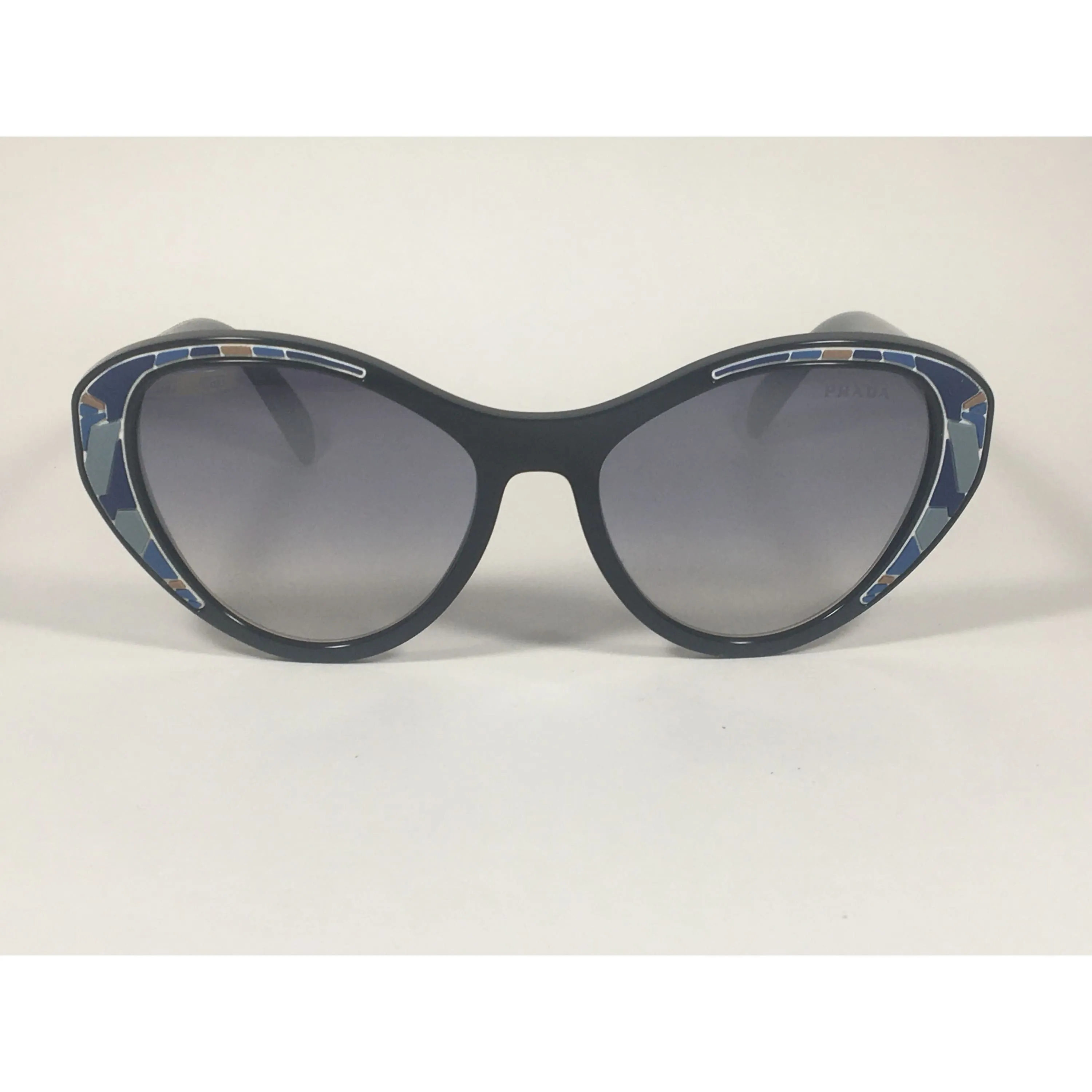 Prada Tapestry Sunglasses Gray Black Blue Gradient Lens SPR14U LDM-5R0