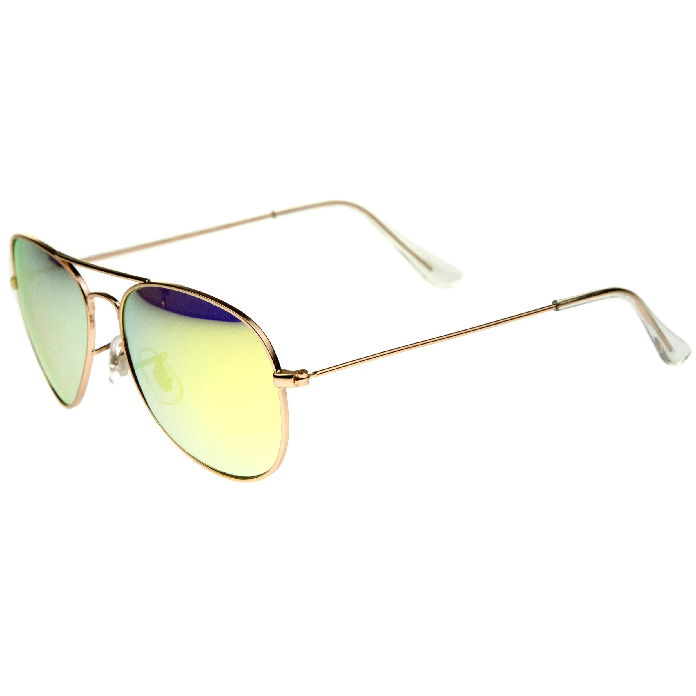 Premium Nickel Plated Frame Multi-Coated Mirror Lens Aviator Sunglasses A284