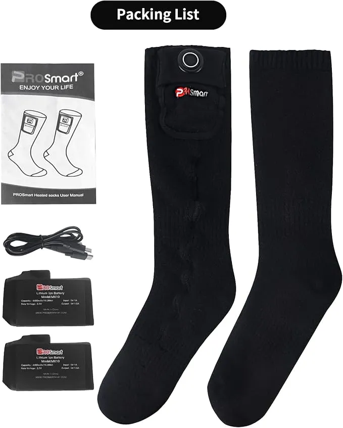 PROSmart Heated Socks Rechargeable Electric Sock - Battery Operated Thermal Warming Socks for Men & Women Suitable for Outdoor Hunting Cold Winter Skiing Camping
