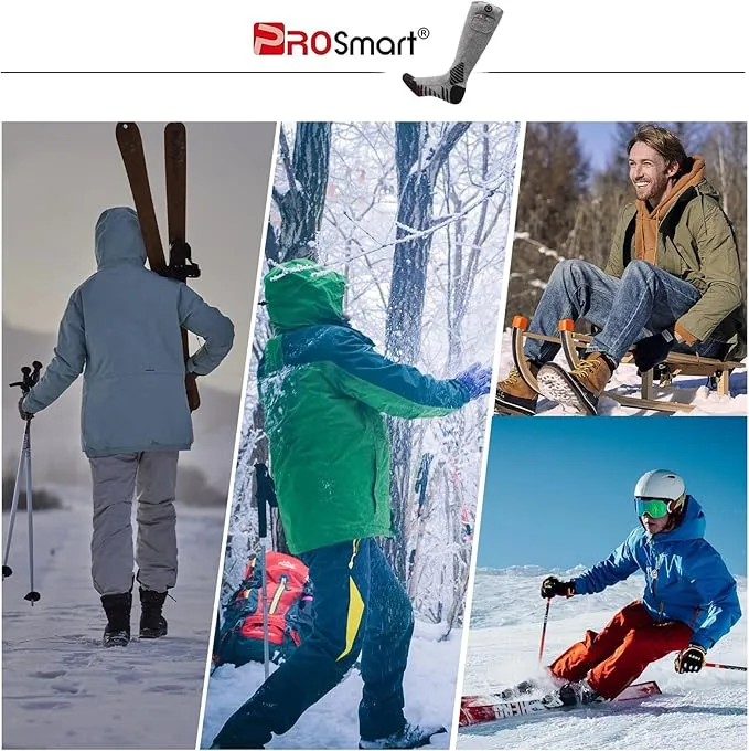 PROSmart Heated Socks Rechargeable Electric Sock - Battery Operated Thermal Warming Socks for Men & Women Suitable for Outdoor Hunting Cold Winter Skiing Camping