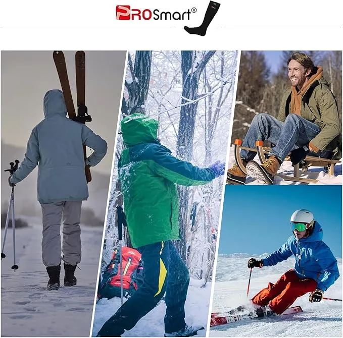 PROSmart Heated Socks Rechargeable Electric Sock - Battery Operated Thermal Warming Socks for Men & Women Suitable for Outdoor Hunting Cold Winter Skiing Camping